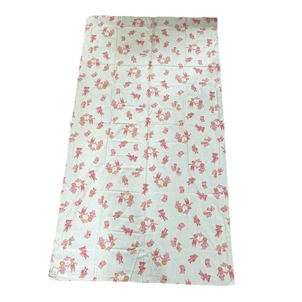 VTG Fabric Raggedy Ann‎ Andy Humpty Dumpty Scary Bunny Mother Goose Pink  65x36
